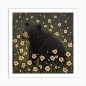Black Bear Fairycore Painting 2 Art Print
