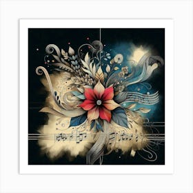 Flower Of Music Art Print