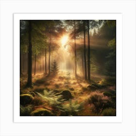 Sunrise In The Forest 8 Art Print