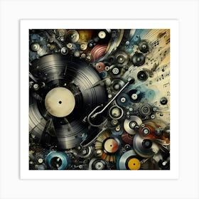 Old School Vinyl Records As Abstract Art 5 Poster