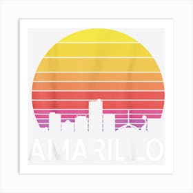 Amarillo City Retro Surf Venice Palm 80s Vintage Texas 70s Art Print