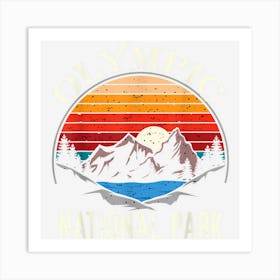 Vintage Olympic National Park Mountain Camping Souvenir Art Print