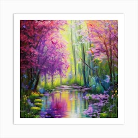 Rainbow In The Forest Art Print