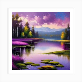 Purple Lake 1 Art Print