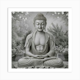 A Serene And Tranquil Buddha Art Print