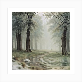 'Snowy Woods' Art Print