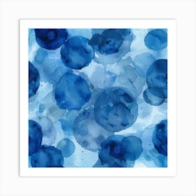 Blue Watercolor Circles Art Print