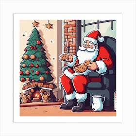 Santa Claus With Cookies 14 Art Print