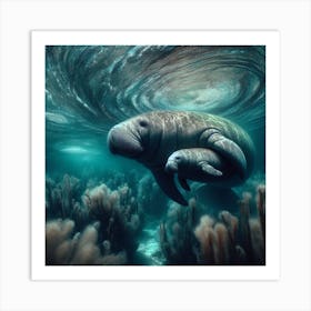 Manatees Art Print