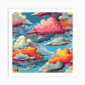 Pop Art graffiti Cloudy sky Art Print