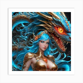 Blue Dragon ei Art Print