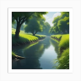 River In The Grass 25 Art Print