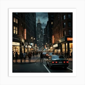 New York City At Night 4 Art Print