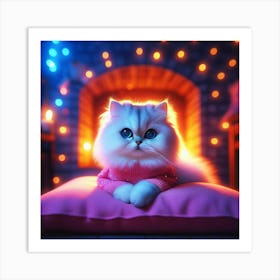 Christmas Cat Art Print