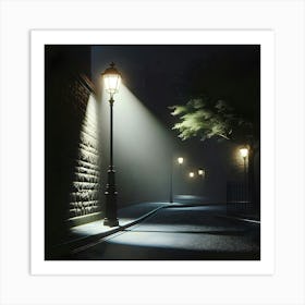 Street Light At Night Art Print