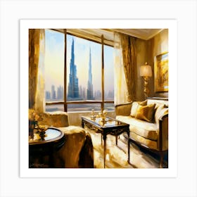 Dubai Skyline Art Print