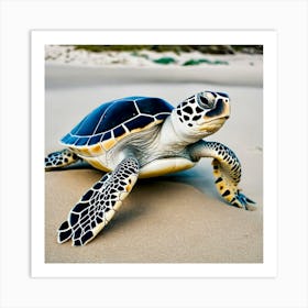 Turtle On The Beach Art Print