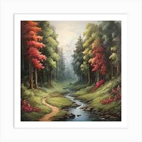 Stream In The Woods Art Print