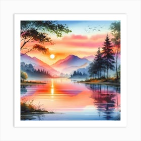 Sunset In The Mountains 11 Art Print