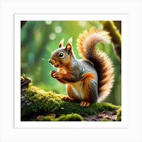 Squirrel In The Forest 284 Art Print