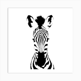 Zebra White Series Square Art Print