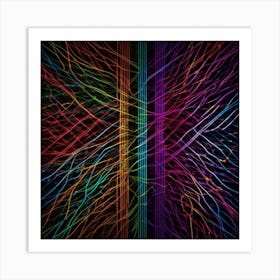 Abstract Colorful Lines 8 Art Print