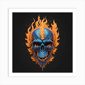 Fire Skull Art Print