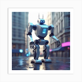 Robot In The City 77 Art Print