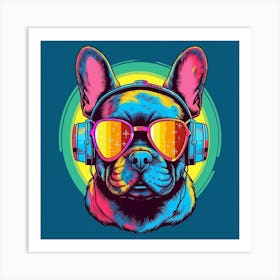 12 French Bulldog Glasses 02 Art Print