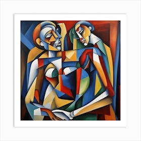 Shoulders Cubism Style Art Print