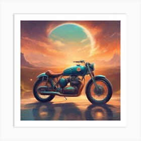 Motorcycle In The Desert 1 Art Print