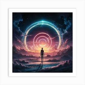 Man Standing In Front Of A Circle Art Print