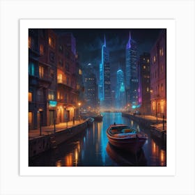 City At Night 2 Art Print