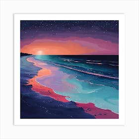 Sunset At The Beach 8 Art Print