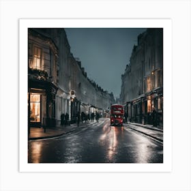 London Street At Night Art Print