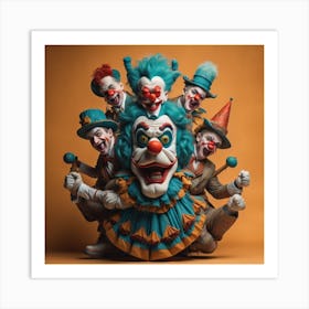 Clowns in my mind Holloween Art Print