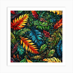 Colorful Feathers 9 Art Print