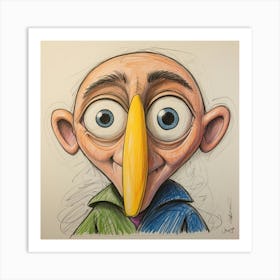 Cartoon Drawing Of A Cartoon Character Art Print