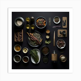 Barbecue Props Knolling Layout (39) Art Print