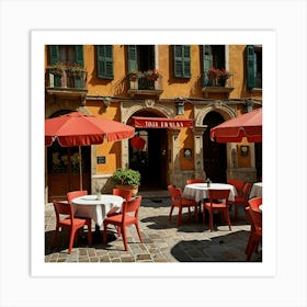 Default Red Umbrellas In Italy Art 3 Art Print