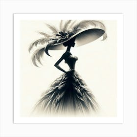 Silhouette of an elegant woman 3 Art Print