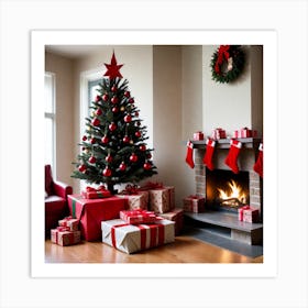 Christmas Tree In Living Room 3 Art Print