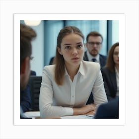 Leading My Team To Greatness Shot Of A Young Businesswoman In A Meeting With Her Colleagues 0 Art Print