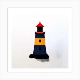 Drawing Of A Haunted Lighthouse In Silhouette Styl(1) Art Print