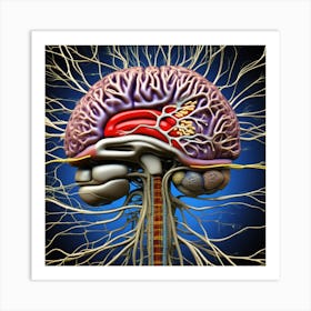 Human Brain And Spinal Cord 4 Art Print