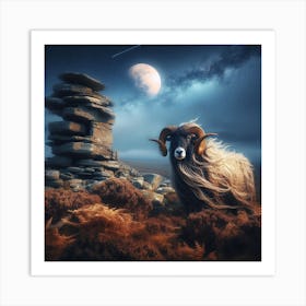 Ram At Night Art Print