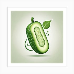 Cucumber Vector Illustration 3 Art Print