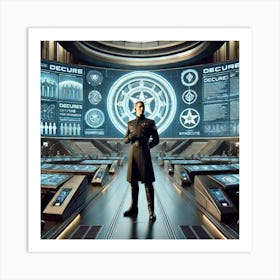 A Futuristic Scene Featuring The Voice Of The Syn Art Print