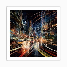 Night In New York City Art Print