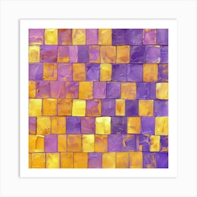 Purple And Yellow Mosaic 2 Art Print